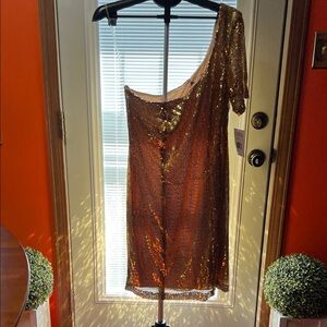 Gold Sequin Off-Shoulder Top